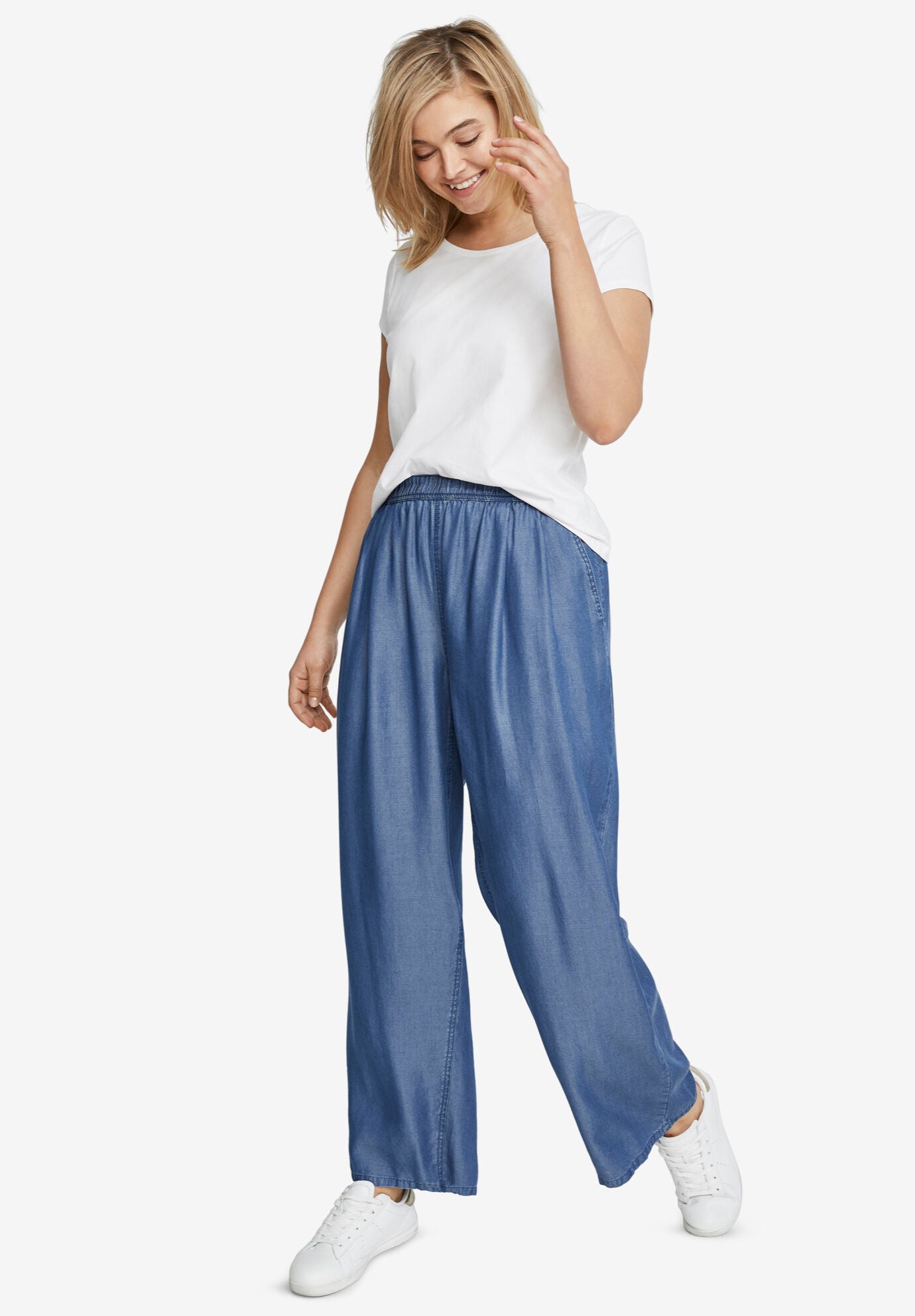 wide leg stretch jeans plus size