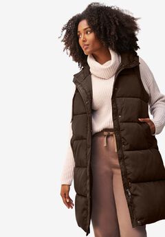 Long Hooded Puffer Vest