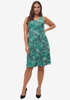 Sleeveless Knit Fit and Flare Knit Dress