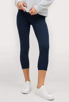 Cotton Spandex Elastic Waist Capri Leggings