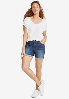 Plus Size Pull On Jean Shorts