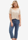 Drapey V-Neck Henley, , on-hover image number null