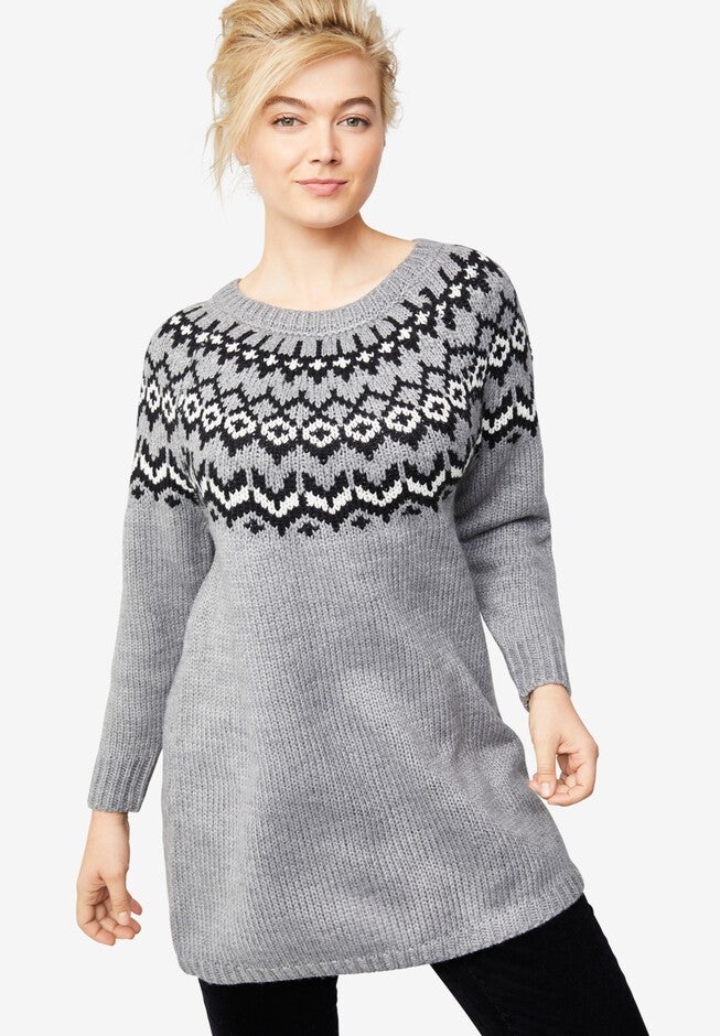 Fair Isle Sweater Tunic, , alternate image number null