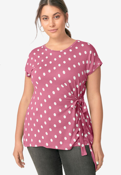 Side-Tie Tunic, ROSE DOT, hi-res image number null