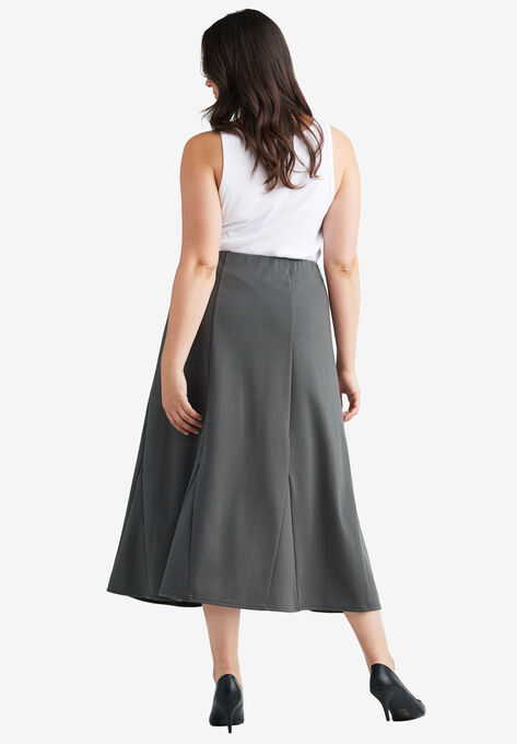 Flared Elastic Waist Skirt, , on-hover image number null