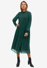 Pleated Midi Dress, DEEP EMERALD, hi-res image number null