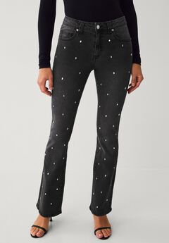 Mid-Rise Stretch Embellished Bootcut Jeans