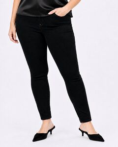 Mid-Rise Stretch Denim Pull-On 4 Pocket Jeggings
