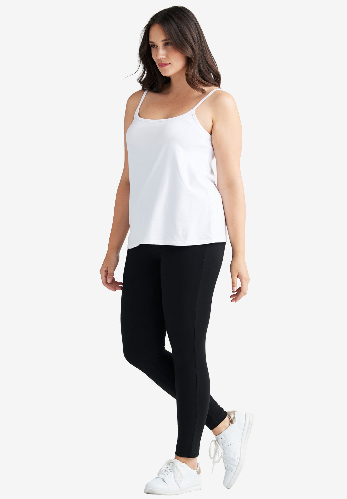 Cotton Spandex Scoop Neck Sleeveless Cami, , alternate image number 3