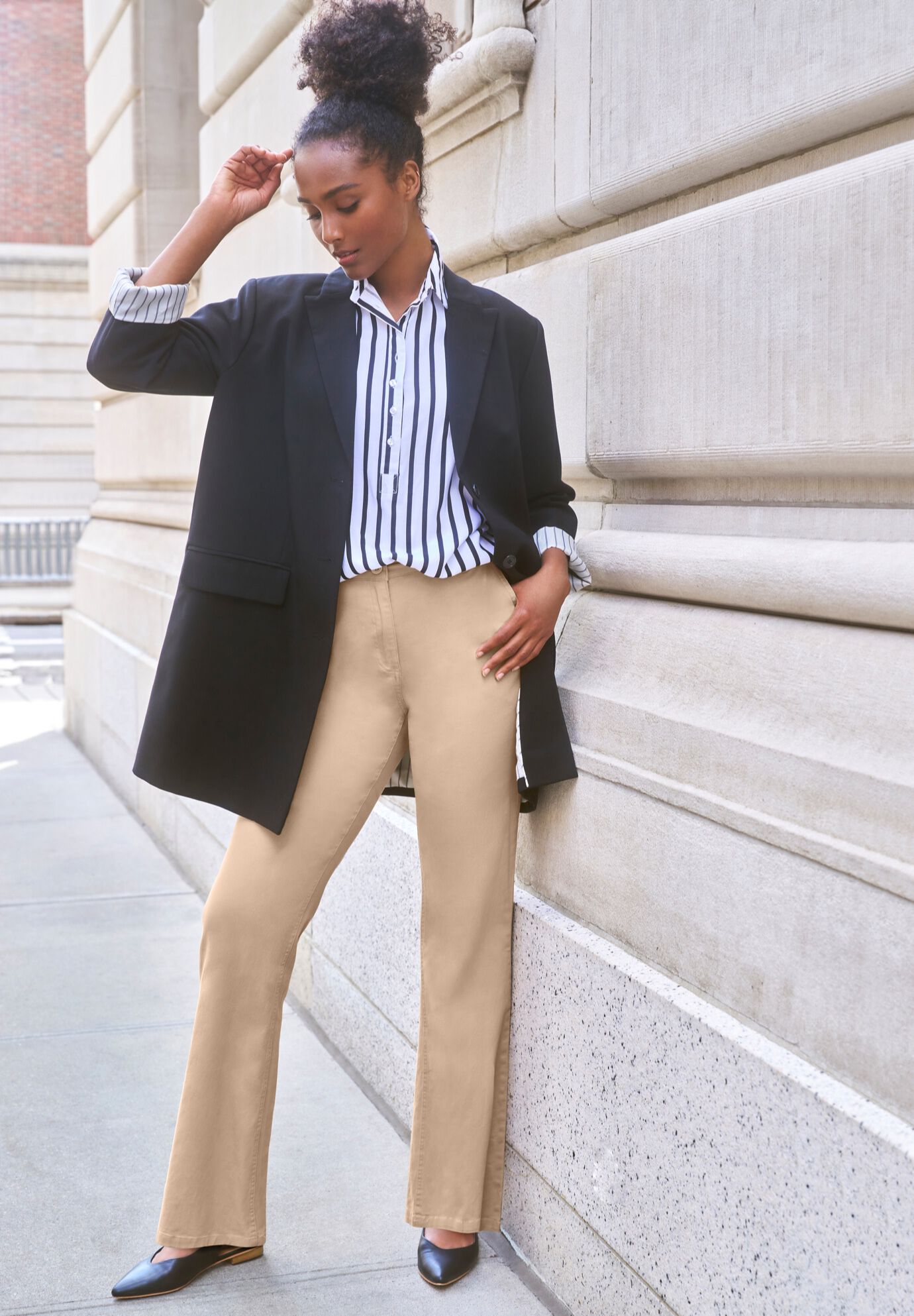 Mid-Rise Stretch Chino Bootcut Pants, , alternate image number 4