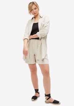 Plus Size Elastic Waist Shorts