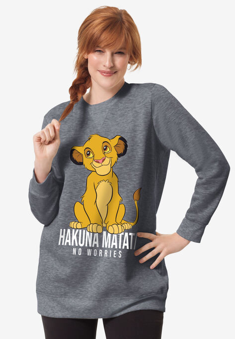 Disney Simba Hakuna Fleece Sweatshirt, MEDIUM HEATHER GREY SIMBA, hi-res image number null