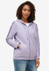 Ruffle-Trim Zip-Front Hoodie, JASMINE, hi-res image number null