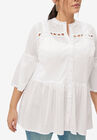 Cutwork Peplum Tunic, , alternate image number null
