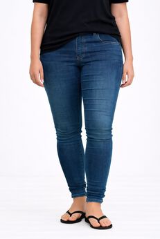 Mid-Rise Stretch Denim Pull-On 4 Pocket Jeggings