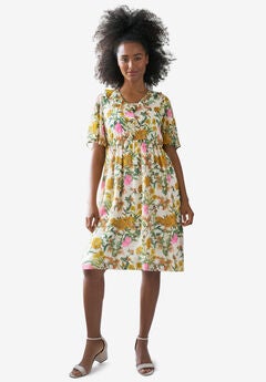 Ruffled V-Neck Empire Dress