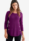 Button Trim Pullover Sweater, BOYSENBERRY, hi-res image number null
