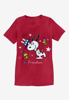 Red Snoopy Freedom Crewneck Tee