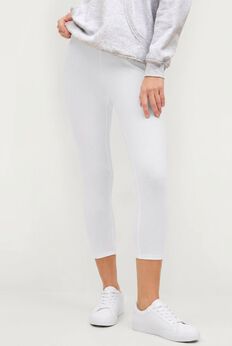 Cotton Spandex Elastic Waist Capri Leggings