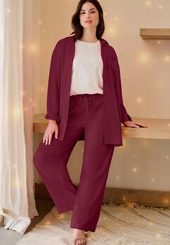 Oversized Linen-Blend Boyfriend Shirt