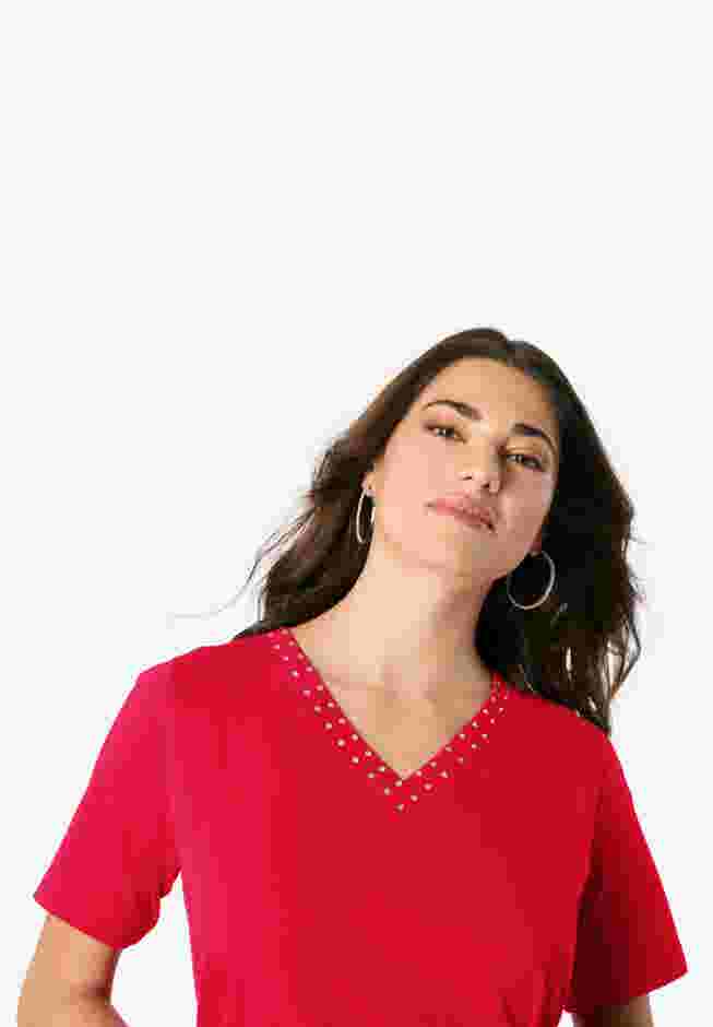 Ultimate Rhinestone V Neck Tunic image number 3