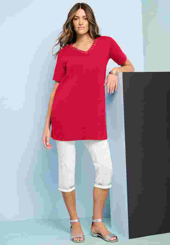 Ultimate Rhinestone V Neck Tunic image number 0
