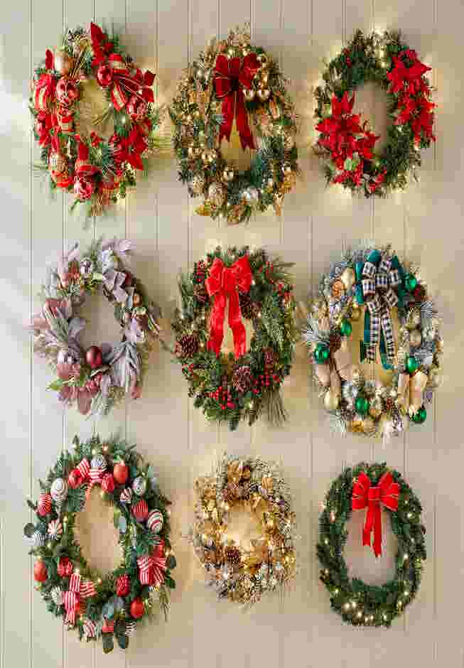 Pre-Lit Poinsettia Wreath image number 3