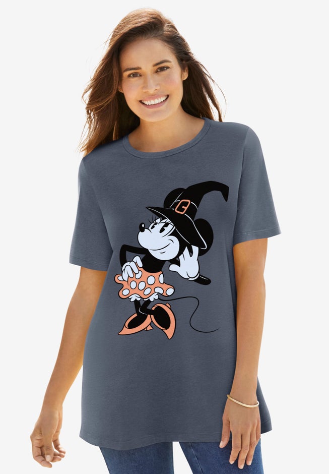Disney Short Sleeve Crew Tee Heather Charcoal Minnie Witch image number null