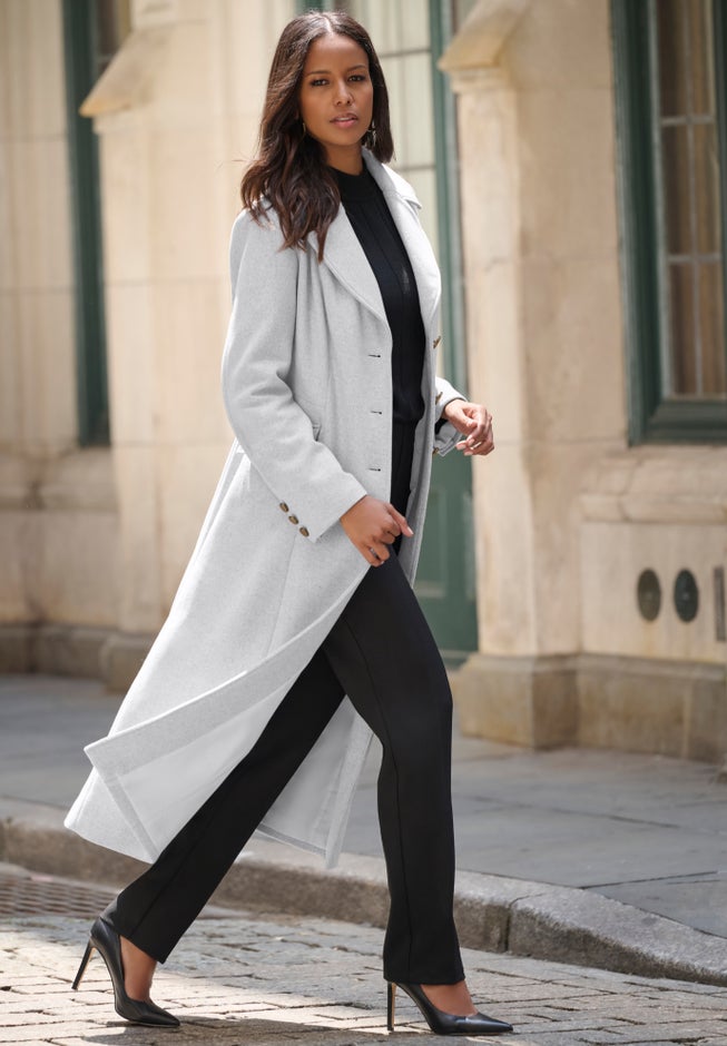 Plus Size Long Tailored Wool Blend Coat image number 3