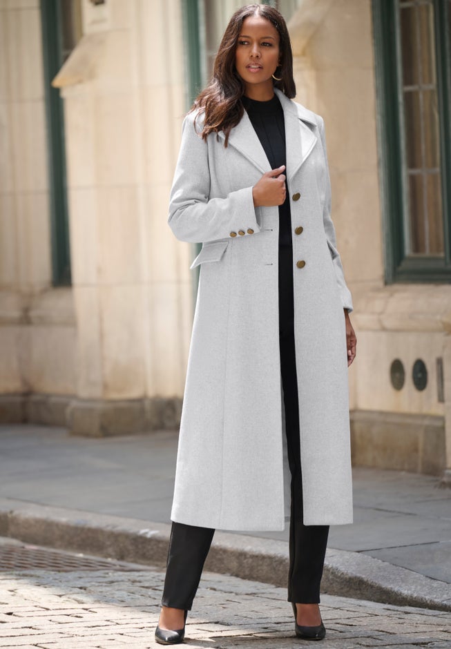 Plus Size Long Tailored Wool Blend Coat image number 3