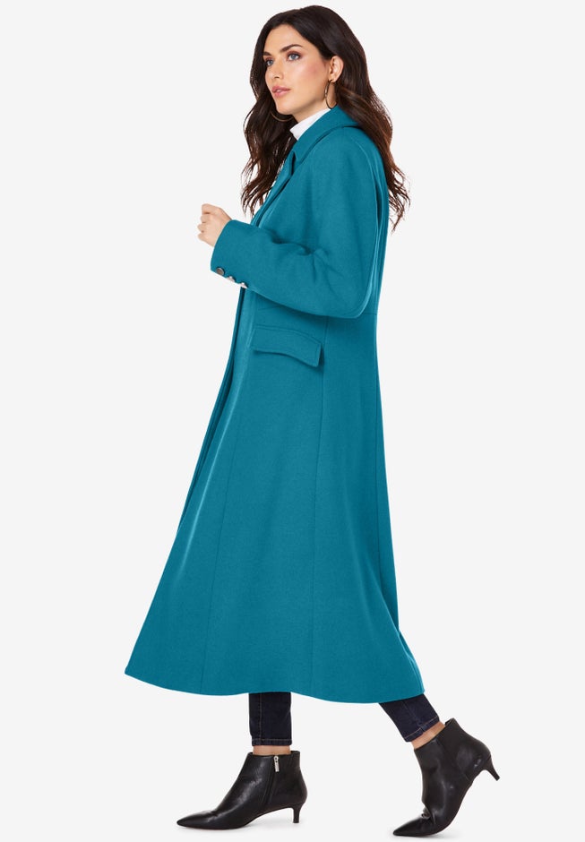 Plus Size Long Tailored Wool Blend Coat image number 1