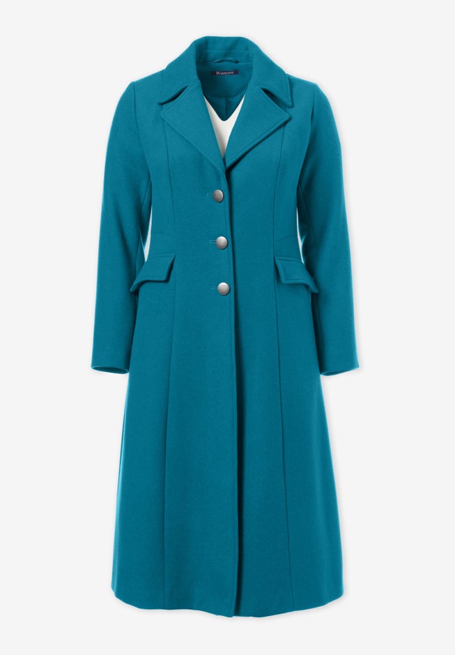 Plus Size Long Tailored Wool Blend Coat image number 3