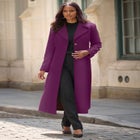 Plus Size Long Tailored Wool Blend Coat image number 0