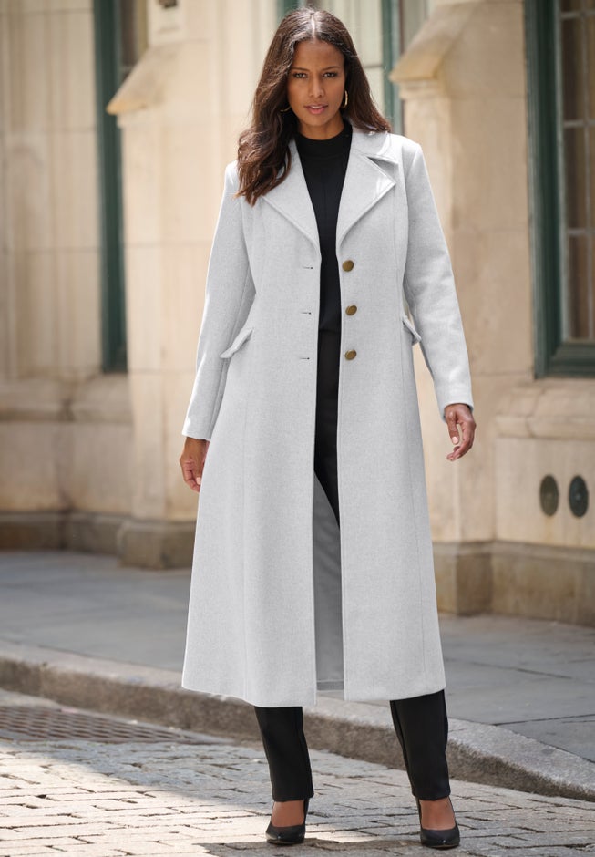 Plus Size Long Tailored Wool Blend Coat image number 0