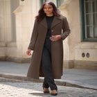 Plus Size Long Tailored Wool Blend Coat image number 0