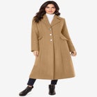 Plus Size Long Tailored Wool Blend Coat image number null