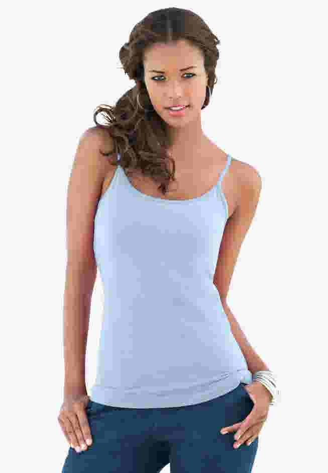 Plus Size Cami with Built-In Bra and Adjustable Straps image number 0