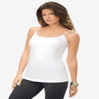 Plus Size Cami with Built-In Bra and Adjustable Straps image number null
