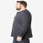 Waffle-Knit Thermal Henley Tee image number null