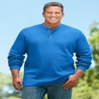 Waffle-Knit Thermal Henley Tee image number null