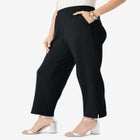 Soft Knit Straight-Leg Capri Pant image number null