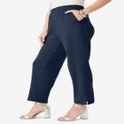 Soft Knit Straight-Leg Capri Pant image number null