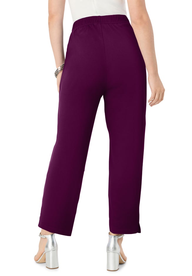 Soft Knit Straight-Leg Capri Pant image number 1