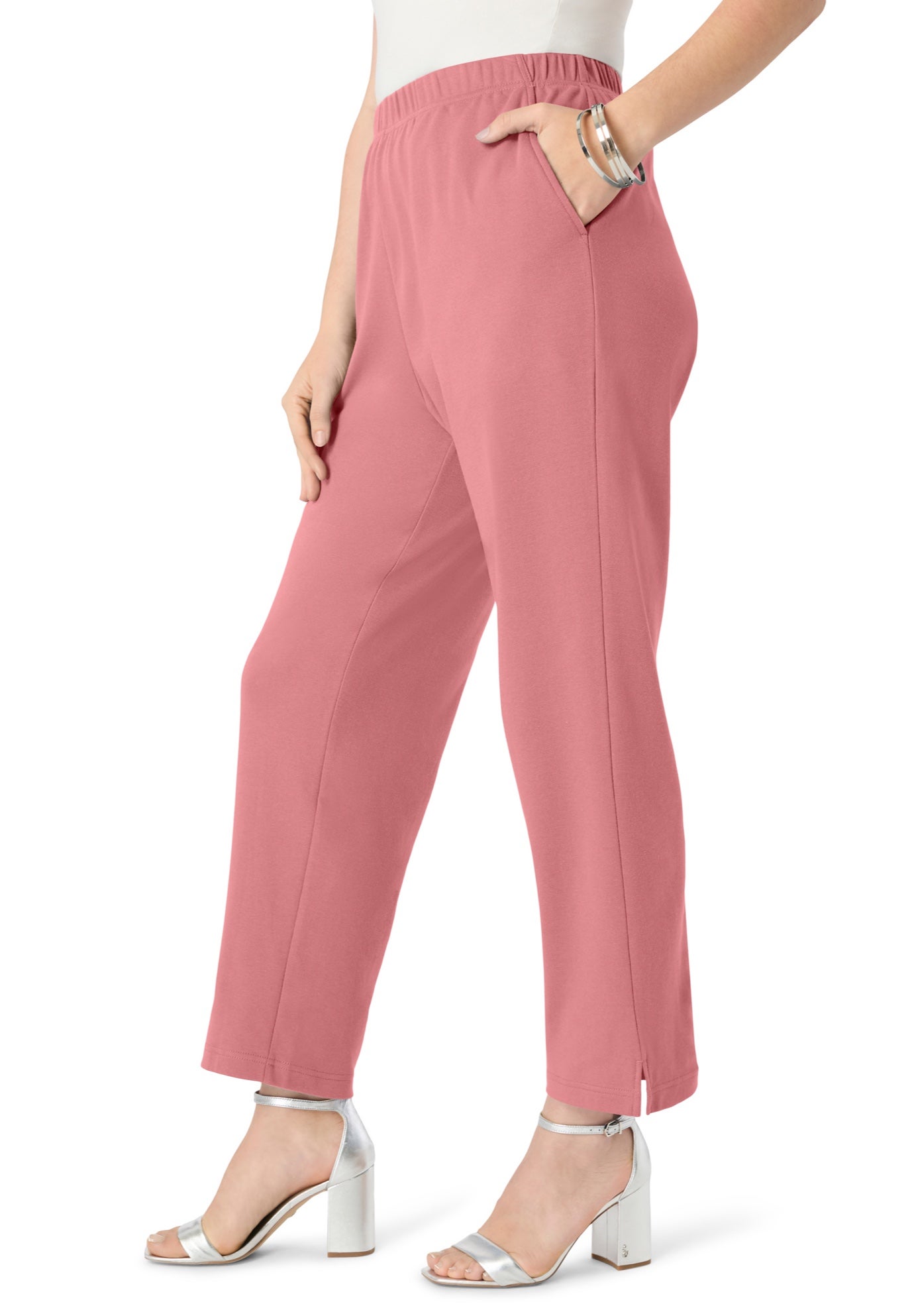 Soft Knit Straight-Leg Capri Pant image number 2