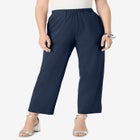 Soft Knit Straight-Leg Capri Pant image number null