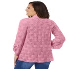 Open Front Pointelle Cardigan Sweater image number 2