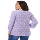 Open Front Pointelle Cardigan Sweater image number null