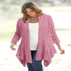 Open Front Pointelle Cardigan Sweater image number 1