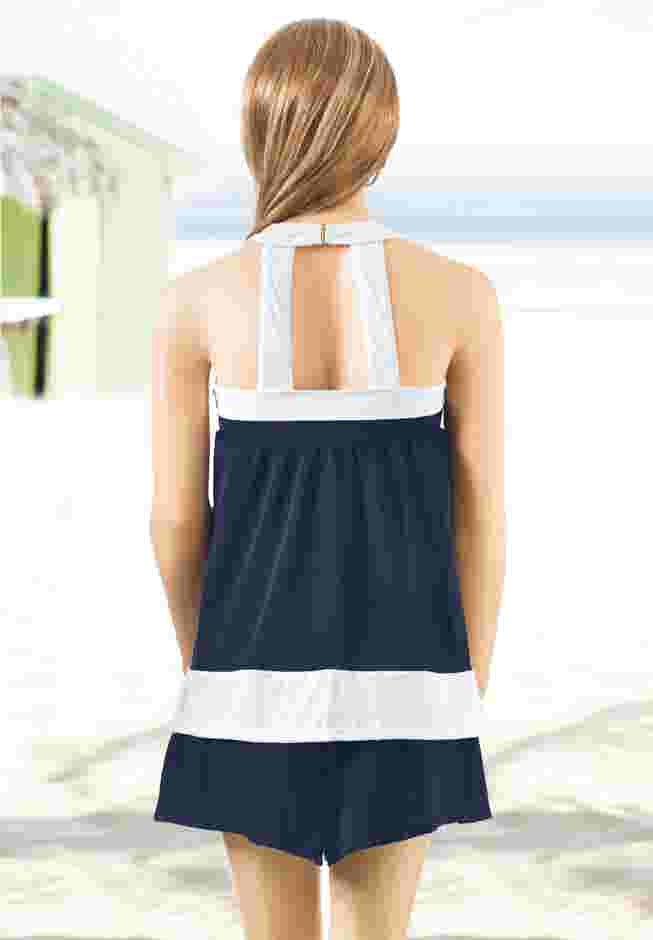 Colorblock Tankini Top & Short Set image number 1