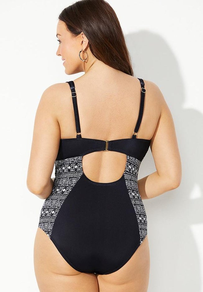 V-Neck Ring One Piece Swimsuit image number null